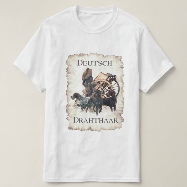 T-Shirt Ponteiro Wirehaired Alemão (Frente do Design)