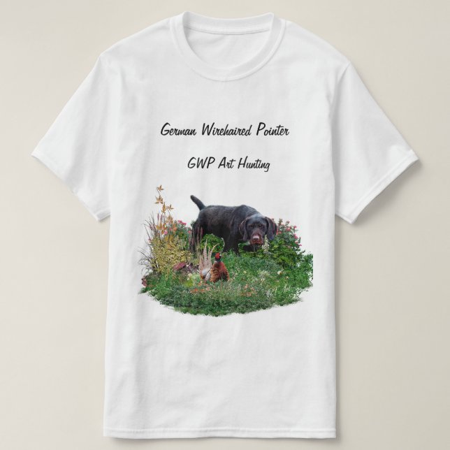 T-Shirt Ponteiro Wirehaired Alemão (Frente do Design)