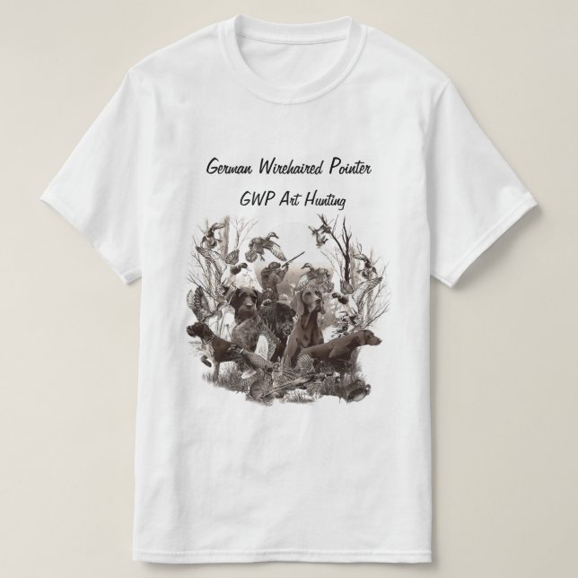 T-Shirt Ponteiro Wirehaired Alemão (Frente do Design)