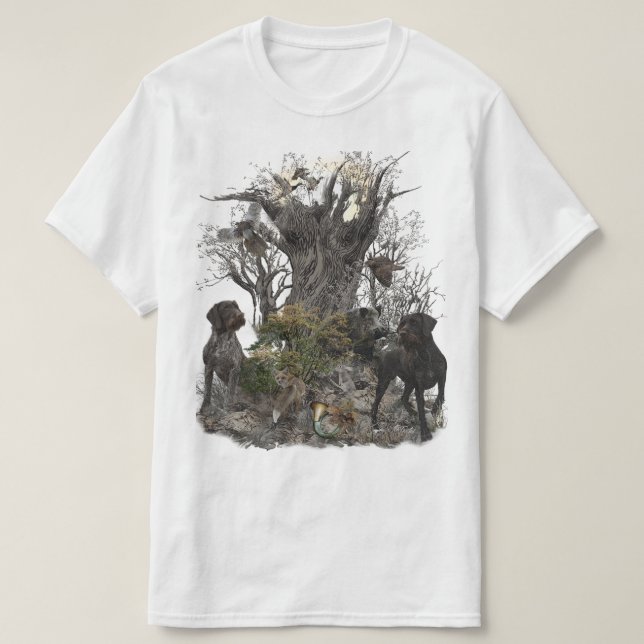 T-Shirt Ponteiro Wirehaired Alemão (Frente do Design)