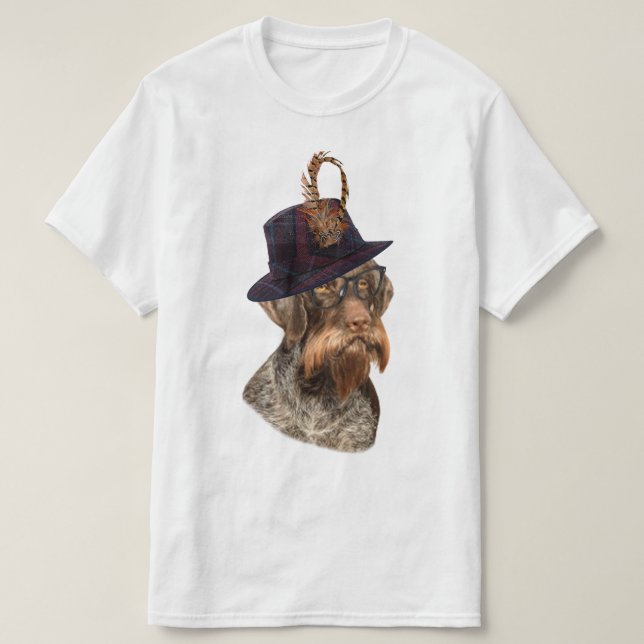 T-Shirt Ponteiro Wirehaired Alemão (Frente do Design)