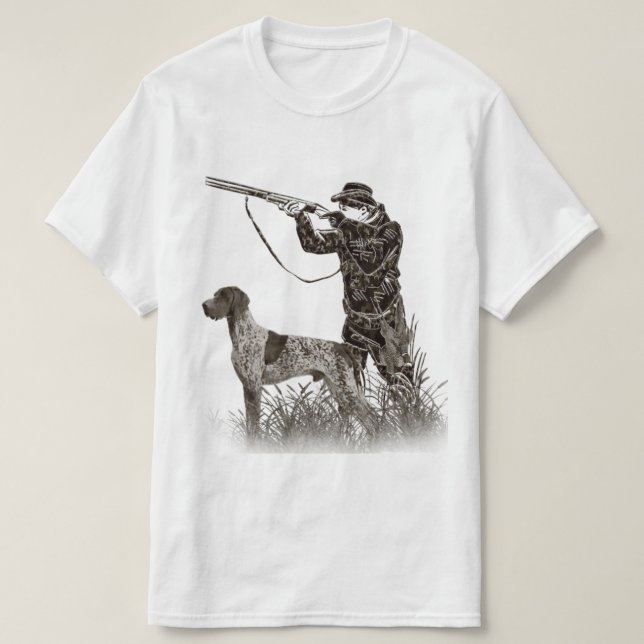 T-Shirt Ponteiro Wirehaired Alemão (Frente do Design)