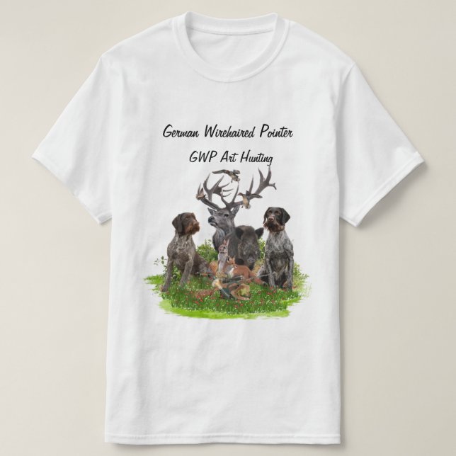 T-Shirt Ponteiro Wirehaired Alemão (Frente do Design)