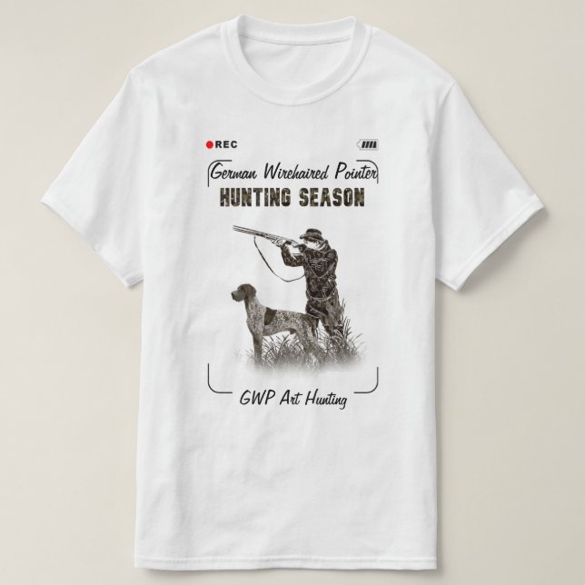T-Shirt Ponteiro Wirehaired Alemão (Frente do Design)