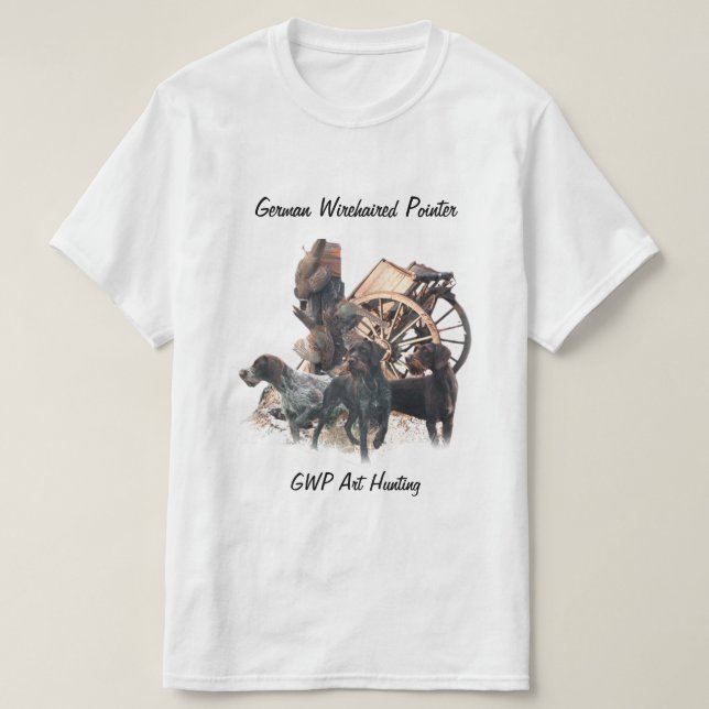 T-Shirt Ponteiro Wirehaired Alemão (Frente do Design)