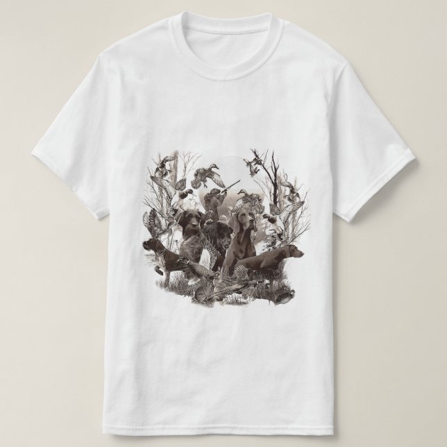 T-Shirt Ponteiro Wirehaired Alemão (Frente do Design)
