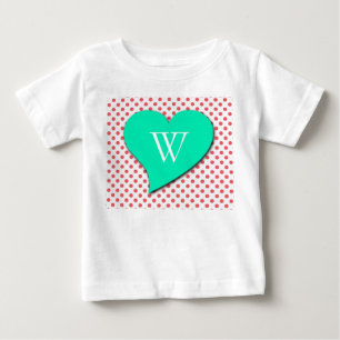 T-shirt Ponto-Monograma cor-de-rosa coral da polca por