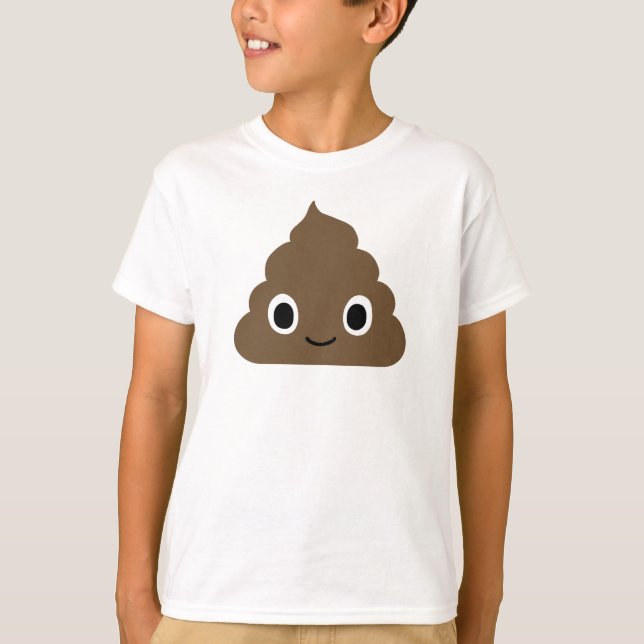 T-shirt Poop Adorável - Kawaii Crap - Happy Doo Doo (Frente)