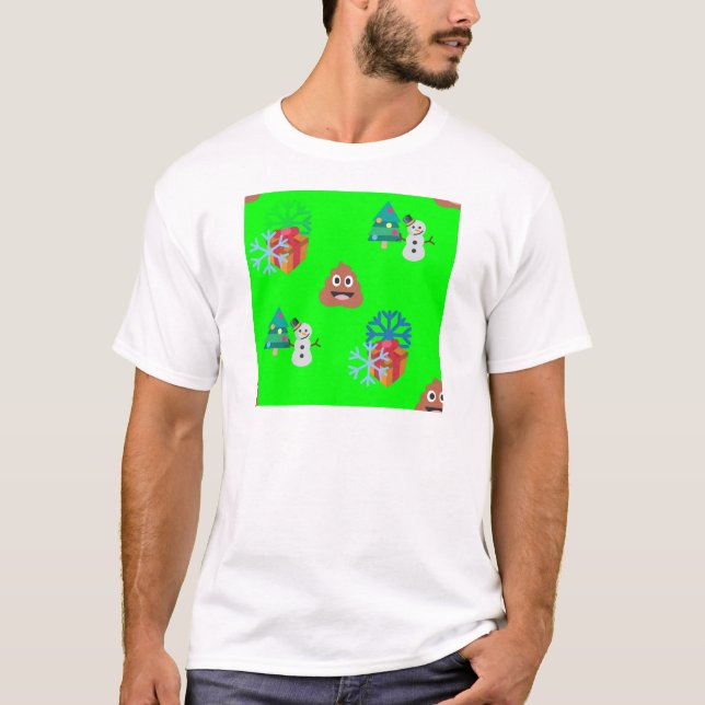 T-shirt poop emoji de natal (Frente)