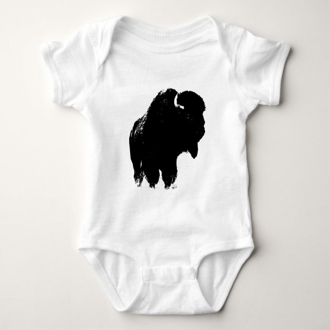 T-shirt Pop Art Buffalo Bison Silhouette (Frente)