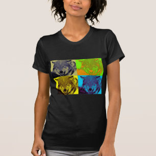 T-shirt Pop Art Cinza Wolf