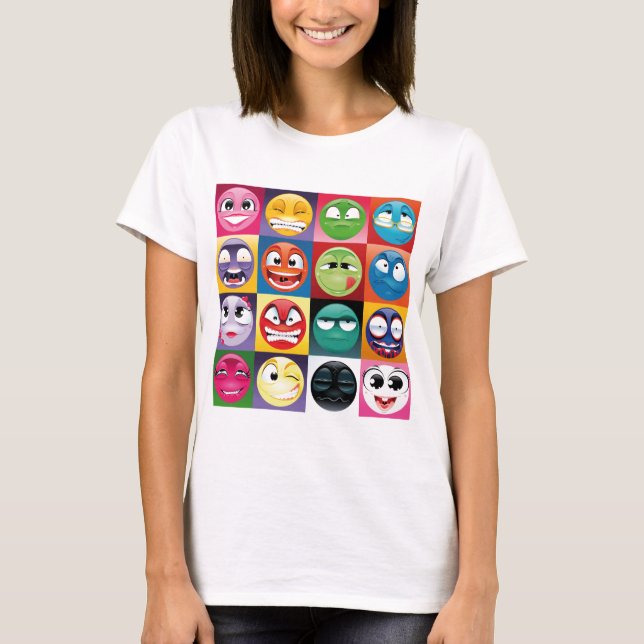 T-shirt pop art emojis (Frente)
