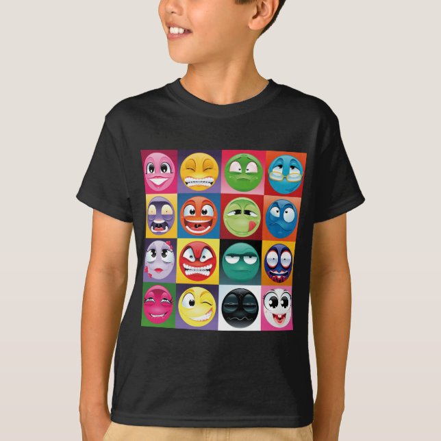 T-shirt pop art emojis (Frente)