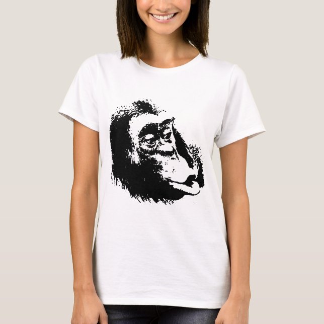 T-shirt Pop Art Funny Chimpanzé (Frente)