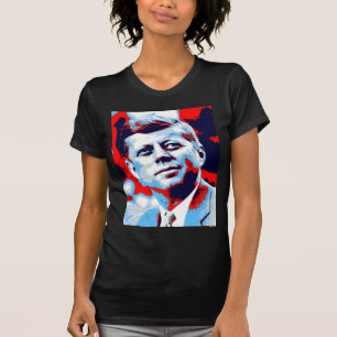 T-shirt Pop Art JFK John F. Kennedy Red Blue