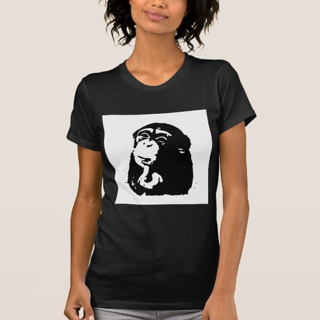 T-shirt Pop Art Pensando Chimpanzé (Frente)