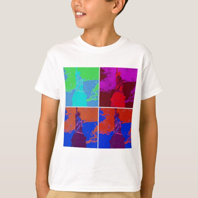 T-shirt Pop Art Style Estátua da Liberdade (Frente)
