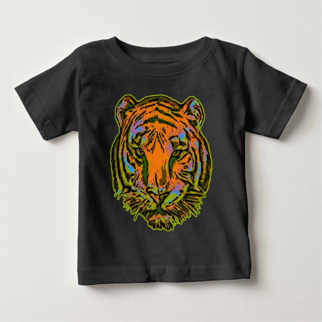 T-shirt Pop Art TIGER HEAD + seu backgr. & ideias (Frente)