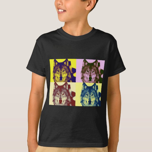 T-shirt Pop Art Wolf (Frente)