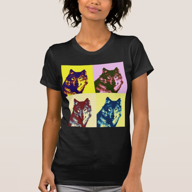 T-shirt Pop Art Wolf (Frente)