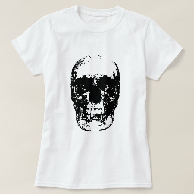 T-shirt Pop de Arte Preta e Branca (Frente do Design)