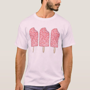 T-shirt Pop de Sorvete de Bolo de Morango Rosa