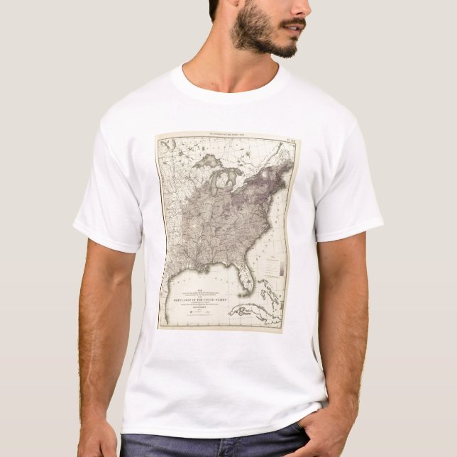 T-shirt População 1850 dos E.U. (Frente)