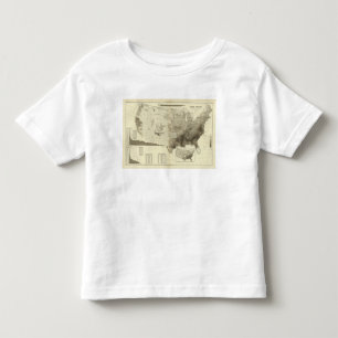 T-shirt população codificada cor por condados