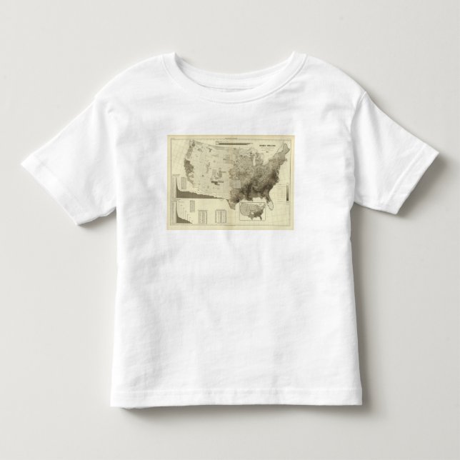 T-shirt população codificada cor por condados (Frente)