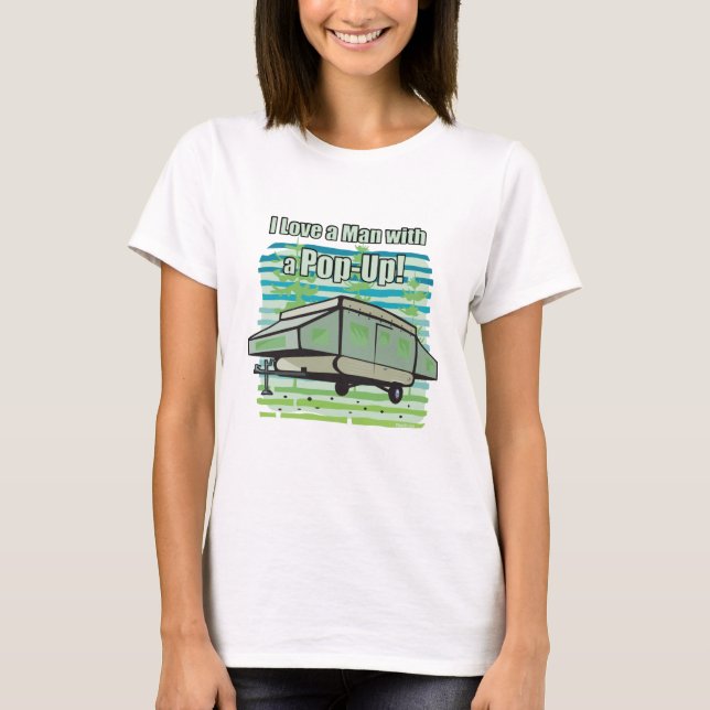 T-shirt PopUp de acampamento (Frente)