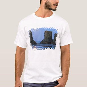 T-shirt Pôr da lua, Praia de Bandon, Oregon.