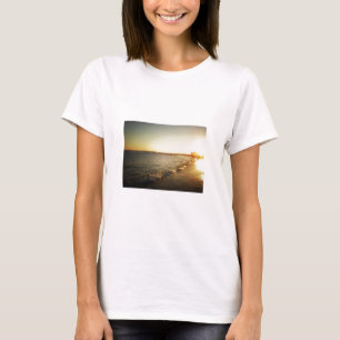 T-shirt Por do sol em Coney Island, Brooklyn da praia