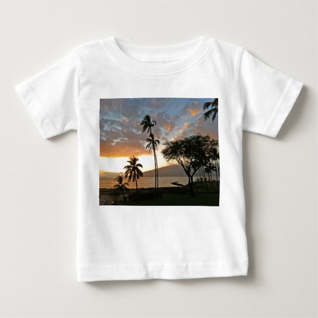 T-shirt Por do sol sobre a baía de Maalaea, Maui (Frente)