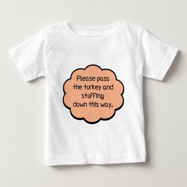 T-shirt Por favor, passe a Turquia e o recheio (Frente)