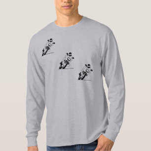 T-shirt por muito tempo Sleeved da raça da