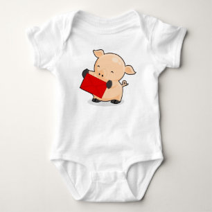 T-shirt Porco de Renkoo com envelope vermelho
