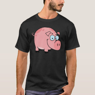 T-shirt Porco feliz do personagem de desenho animado
