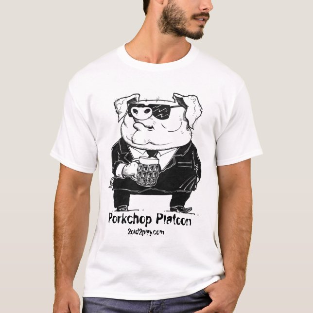T-shirt Porco no preto (Frente)