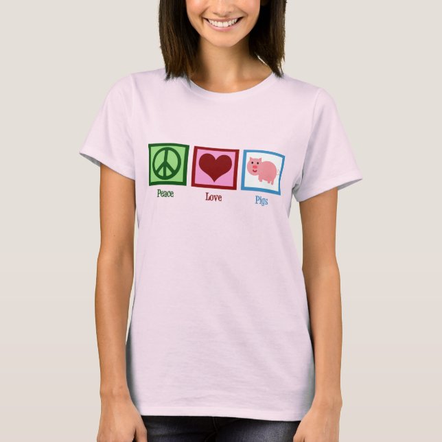 T-shirt Porcos do Amor pela Paz (Frente)