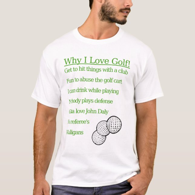 T-shirt Porque eu amo o golfe (Frente)
