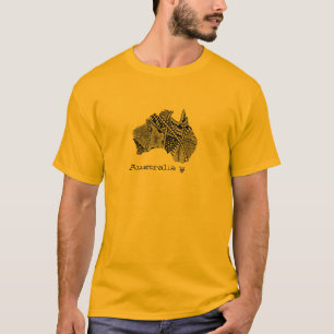 T-shirt Portaria de Arte do Mapa da Austrália