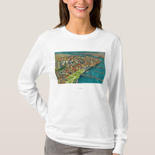 T-shirt Portland do ar que mostra pontes e