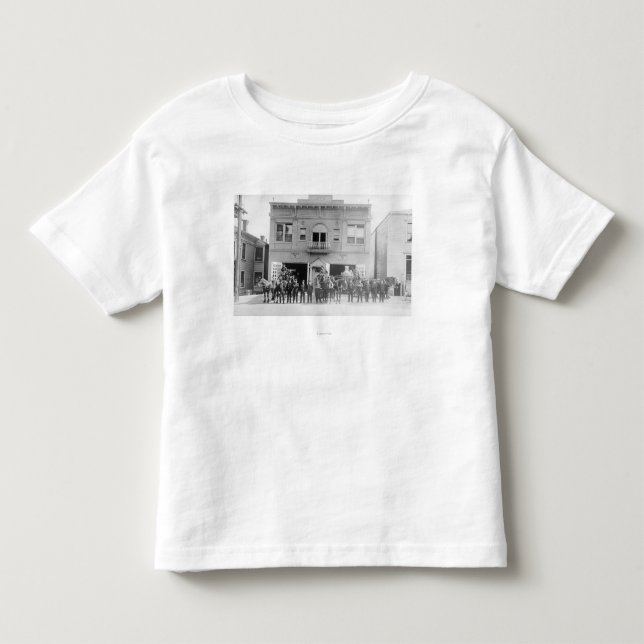 T-shirt Portland, OU quartel dos bombeiros puxado a cavalo (Frente)
