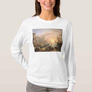 T-shirt Porto marítimo no por do sol, 1639