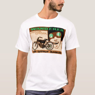 T-shirt Poster 1910 da motocicleta do andarilho