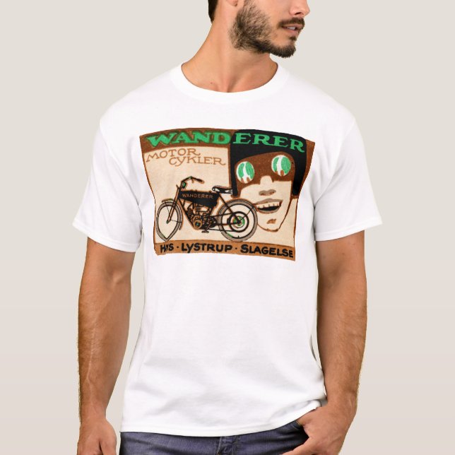 T-shirt Poster 1910 da motocicleta do andarilho (Frente)