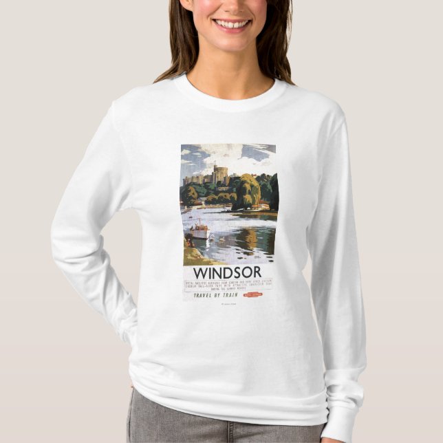 T-shirt Poster britânico de Tamisa do castelo de Windsor (Frente)
