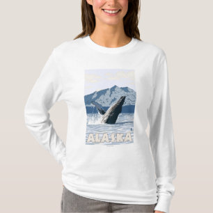 T-shirt Poster das viagens vintage da baleia de