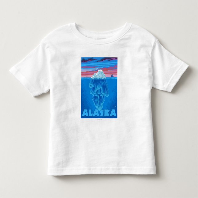T-shirt Poster das viagens vintage de AlaskaIceberg (Frente)