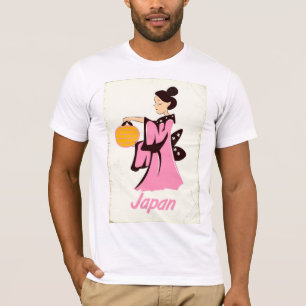 T-shirt Poster das viagens vintage de Japão da menina de